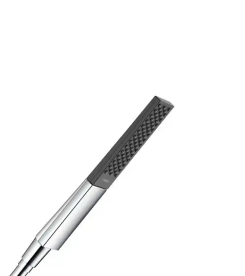 Hansgrohe Handbrause in schlanker Form, mit einer strukturierten Oberfläche und verchromtem Griff. Ideal für die Montage an Duschsystemen.